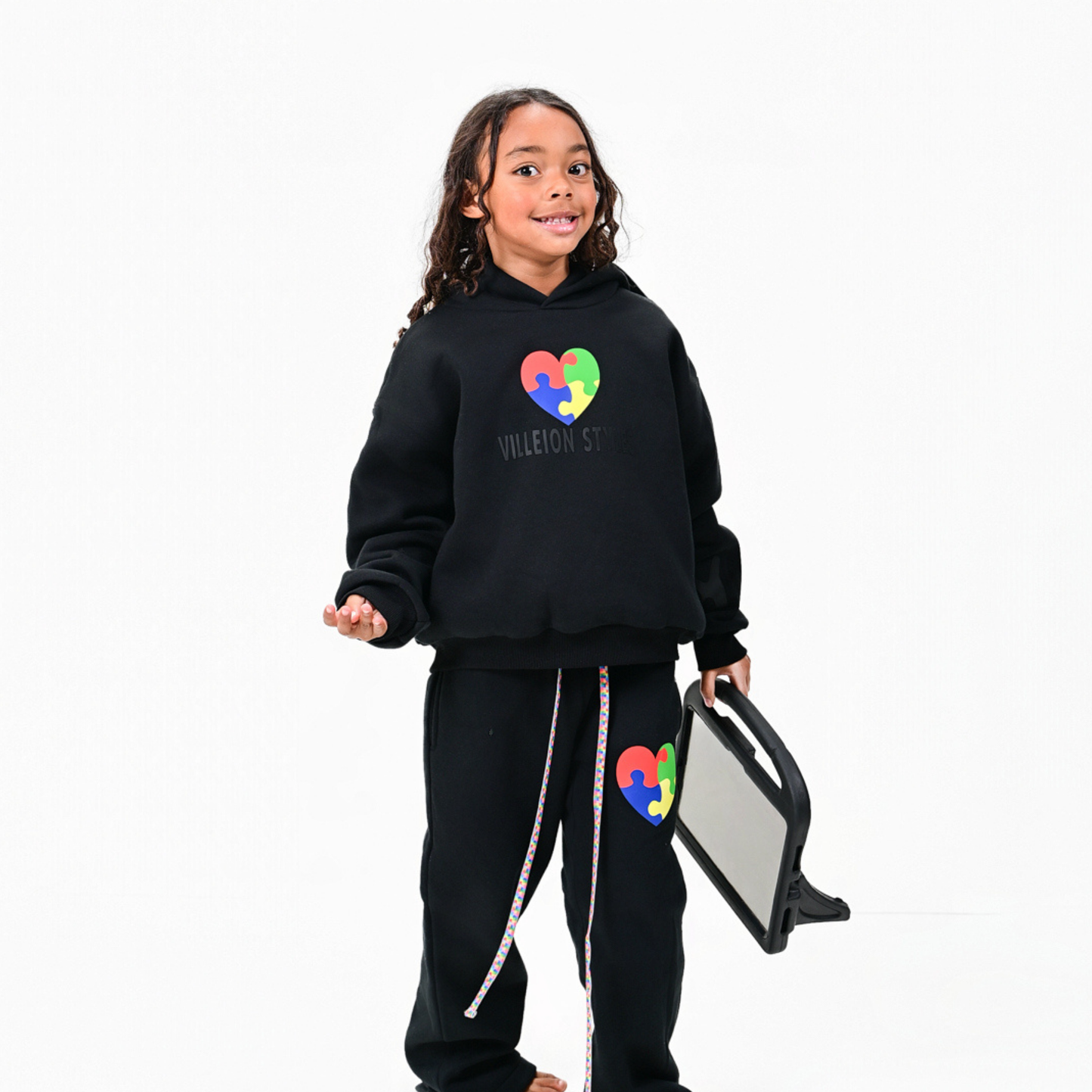 Kids Autism Awareness Premium Hoodie — Midnight Black